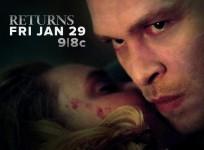 Joseph Morgan as Klaus Mikaelson holds Camile (Leah Pipes)