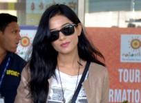 Amrita Rao ties the knot with beau RJ Anmol. Pictured: Amrita Rao at Sanganer airport in Jaipur, 2015.