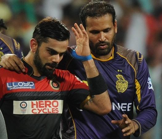 Kohli injury RCB Yusuf Pathan KKR