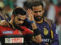 Kohli injury RCB Yusuf Pathan KKR