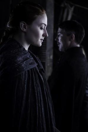 Pictured: Sansa Stark and Little Finger in Game of Thrones