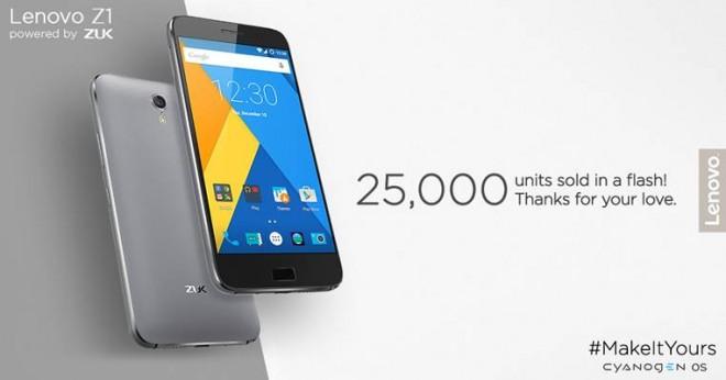 Lenovo ZUK Z1 sold out on day one: 25,000 units, 3 lakh registrations