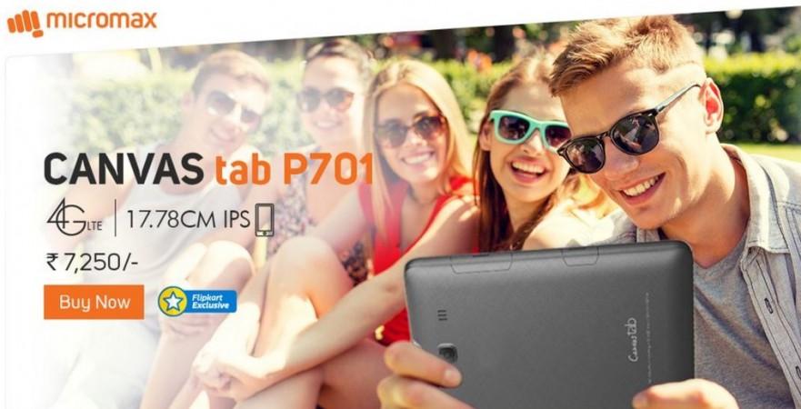 Micromax Canvas Tab P701 4G voice calling tablet launched in India
