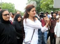 New Delhi: Delhi legislator Alka Lamba arrives at the Anti-Corruption Bureau (ACB) office in New Delhi, on June 14, 2016