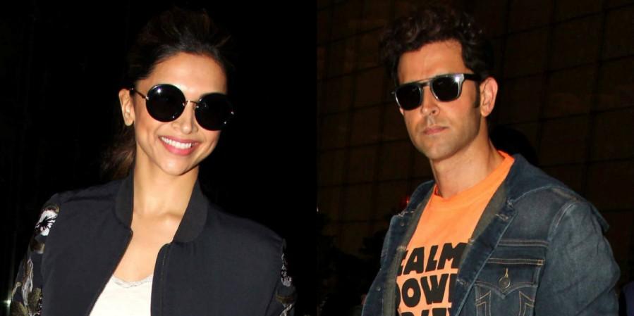 Deepika Padukone and Hrithik Roshan leave for Madrid. Deepika Padukone and Hrithik Roshan