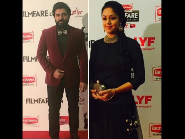 Nivin Pauly and Jyothika at Filmfare South Awards