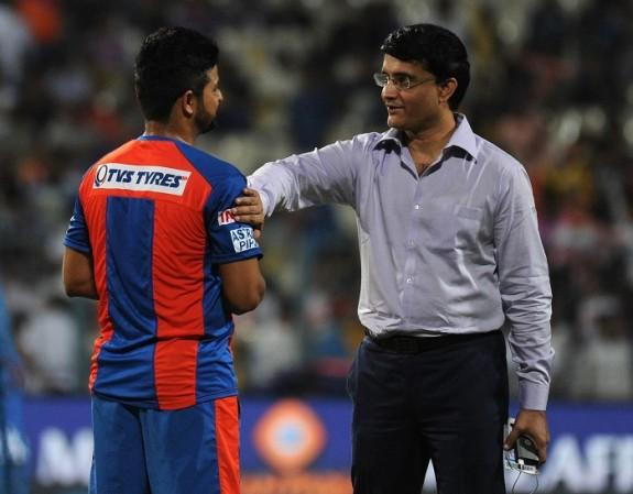 Sourav Ganguly with Suresh Raina. Sourav Ganguly