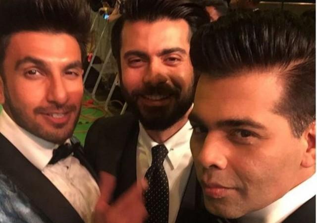 Ranveer Singh, Fawad Khan and Karan Johar at IIFA Awards 2016