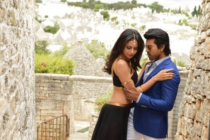 Ram Charan and Rakul Preet in Bruce Lee still