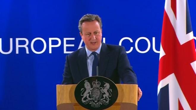 David Cameron addresses news conference after the EU summit in Brussels