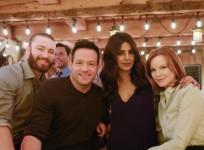 Priyanka Chopra with "Quantico" co-stars Jake McLaughlin, Josh Hopkins and Marcia Cross