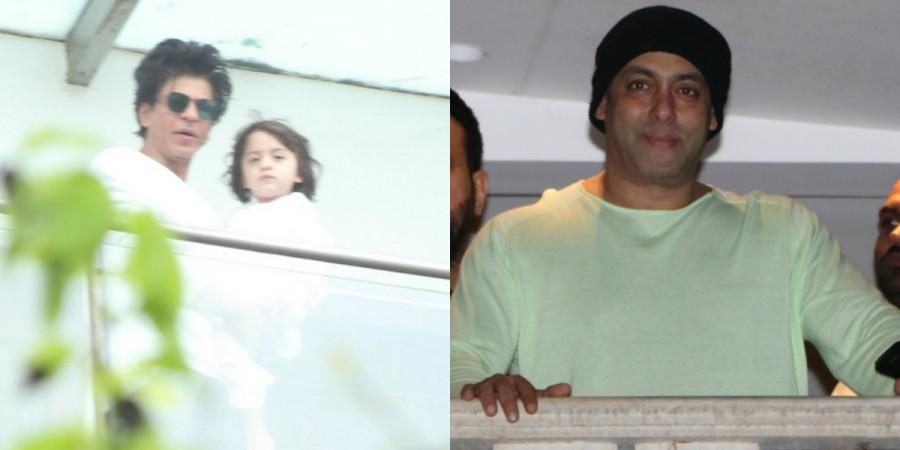 Shah Rukh Khan, AbRam and Salman Khan greet fans on Eid
