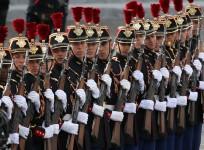 French Republicain Guards (Garde Republicaine) perform during the traditional Bastille Day military parade on the Place de la Concorde in Paris, France, July 14, 2016.
