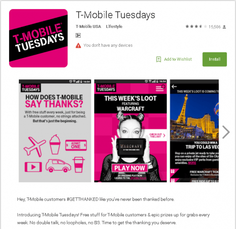 T-Mobile tuesdays app