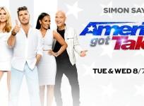 Host Nick Cannon with judges of AGT