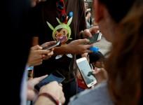 People play the augmented reality mobile game