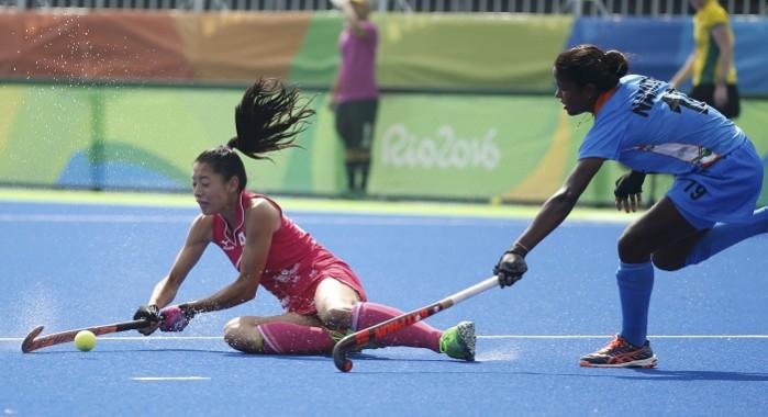 India women's hockey team in action at the Rio 2016 Olympics India hockey