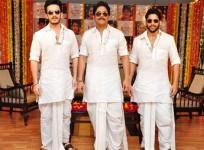Nagarjuna with his sons Naga Chaitanya and Akhil Akkineni