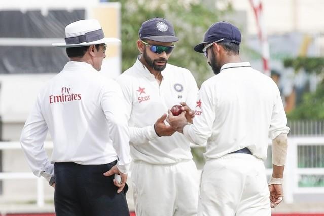 Virat Kohli will hope his new ball bowlers do the trick for India in the third Test against the West Indies Aleem Dar Virat Kohli Ajinkya Rahane