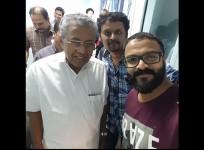 Jayasurya and Ranjith Sankar with Pinarayi Vijayan
