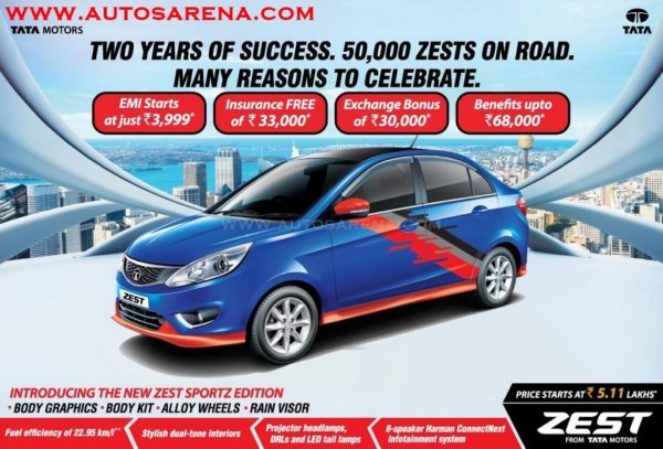 Tata Zest Sportz limited edition launched