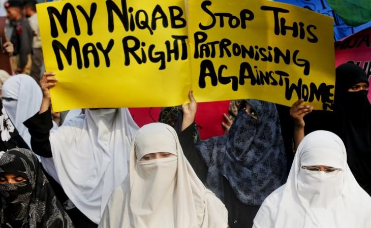 Demonstration against the ban on the burqa