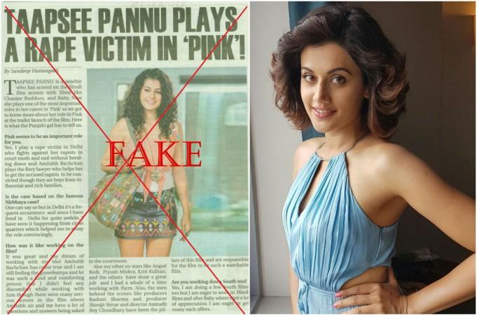 Taapsee Pannu reacts to fake news