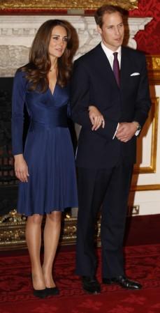 Prince William and Kate Middleton (L) pose for a photograph on Nov. 16, 2010, after their engagement. Kate Middleton