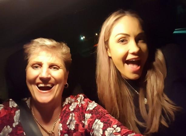 Grandma Uber with a happy customer