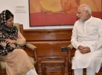 In picture: Jammu and Kashmir Chief Minister Mehbooba Mufti meets Prime Minister Narendra Modi in New Delhi on Aug. 27, 2016.