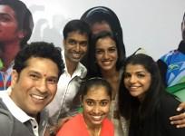 Sachin Tendulkar had clicked a selfie with some Rio 2016 stars and India badminton coach Pullela Gopichand.