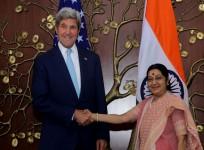 Sushma Swaraj meets John Kerry