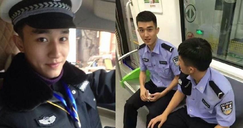 Handsome chinese police officer