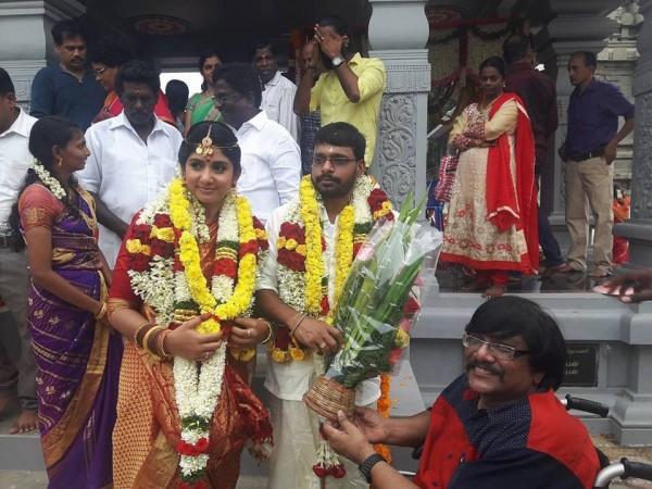 Raju Murugan and VJ Hema Sinha wedding photo