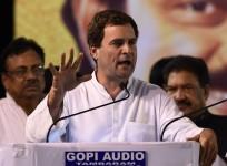 Congress vice President Rahul Gandhi addresses during an election campaign rally in Chennai on May 7, 2016.