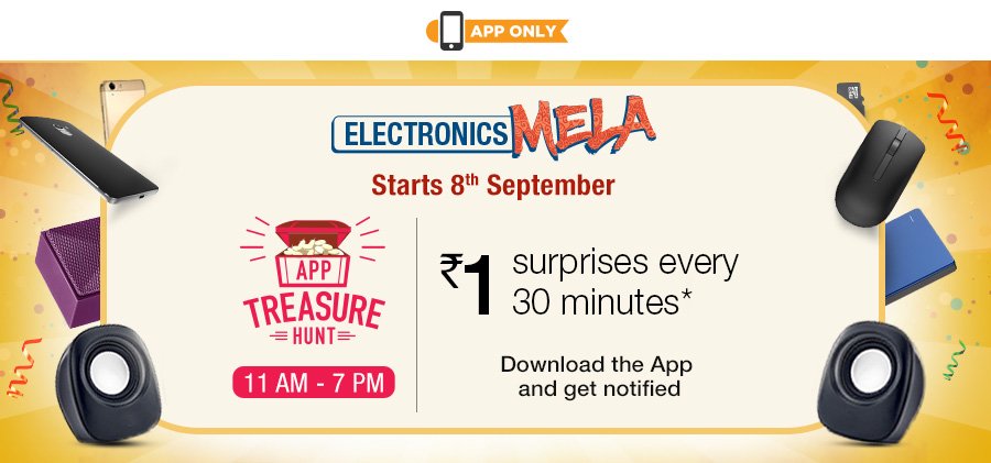 Amazon.in Electronics Mela will be held on Sept 8, 9