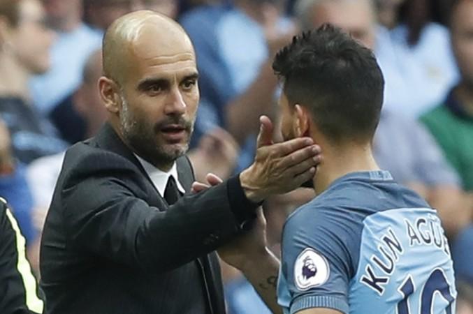 Guardiola Aguero Manchester City