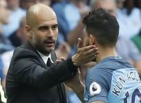 Guardiola Aguero Manchester City