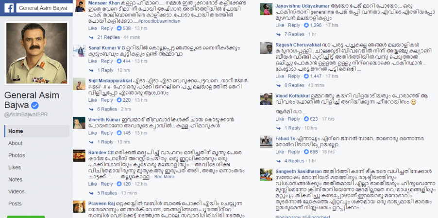 General Asim Bajwa gets backfire from Keralites