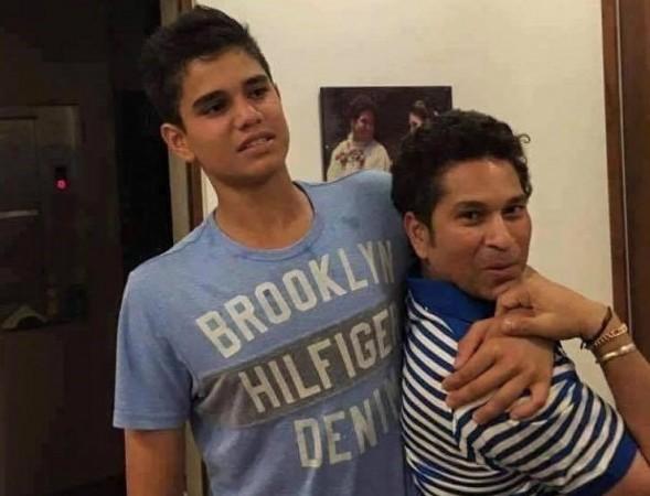 Arjun Tendulkar with Sachin Tendulkar