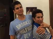 Arjun Tendulkar with Sachin Tendulkar
