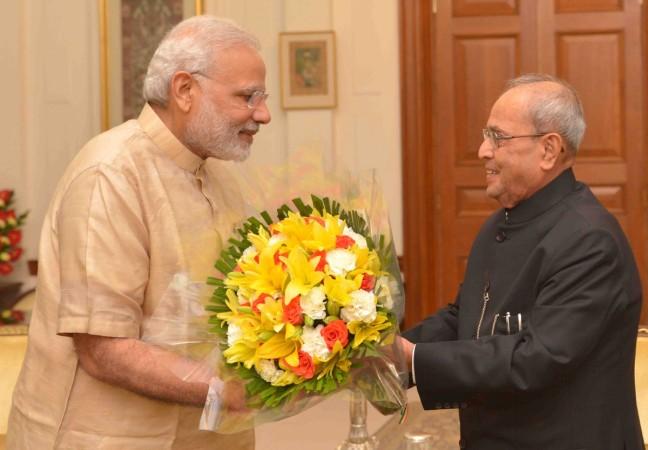 Pranab Mukherjee and Narendra Modi