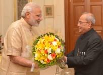 Pranab Mukherjee and Narendra Modi