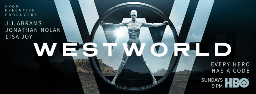 Pictured: The poster for HBO's latest sci-fi drama Westworld. westworld