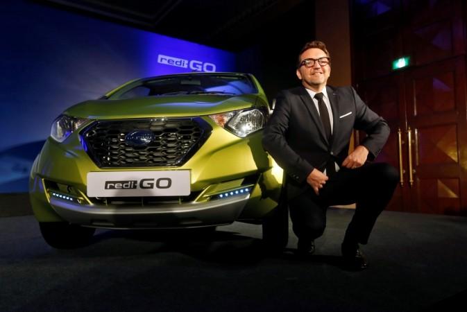 Guillaume Sicard, President of Nissan India, poses during the launch of their Datsun Redi-GO compact hatchback car in Mumbai, India, June 7, 2016. nissan redi go Guillaume Sicard nissan india cars sales domestic business india joint ventures renault etc