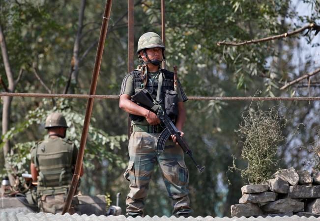 Indian army soldiers keep guard in Kashmir