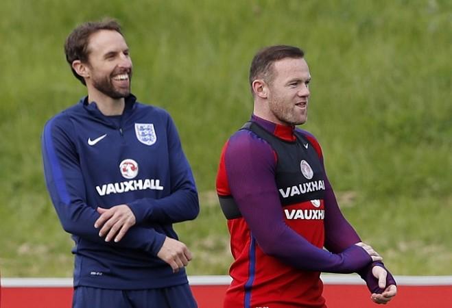 Gareth Southgate and Wayne Rooney during an England training session, October 7, 2016 Gareth Southgate Wayne Rooney England