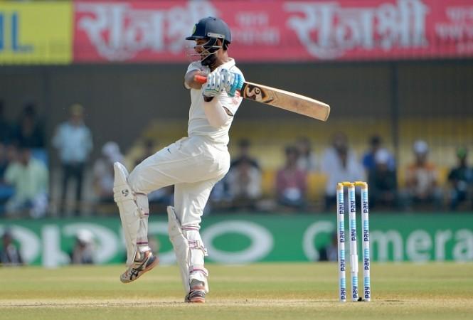 India batsman Cheteshwar Pujara in a punishing mood on day four of the third Test match against New Zealand, October 11, 2016 Cheteshwar Pujara India