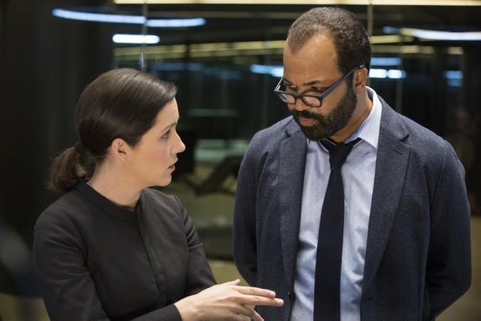 Shannon Woodward and Jeffrey Wright as Elsie and Bernard Lowe in a still from Westworld. Westworld
