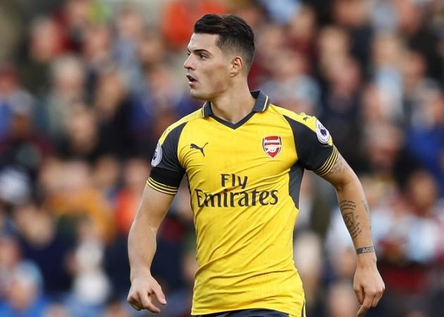 Granit Xhaka will hope to keep his place in the Arsenal midfield for the match against Swansea Granit Xhaka Arsenal